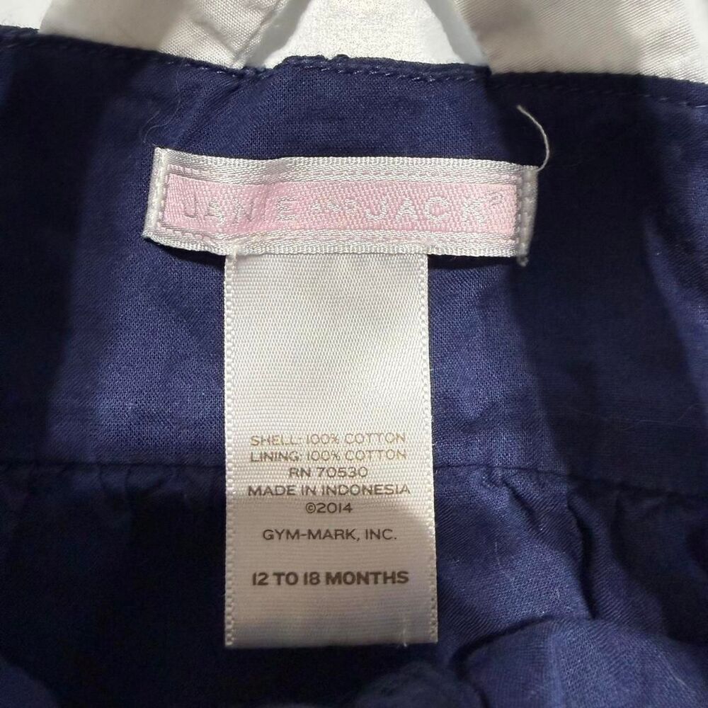 Janie and Jack Navy Blue Eyelet Cross Back Bow Top‎ 12-18 Months - Picture 3 of 3